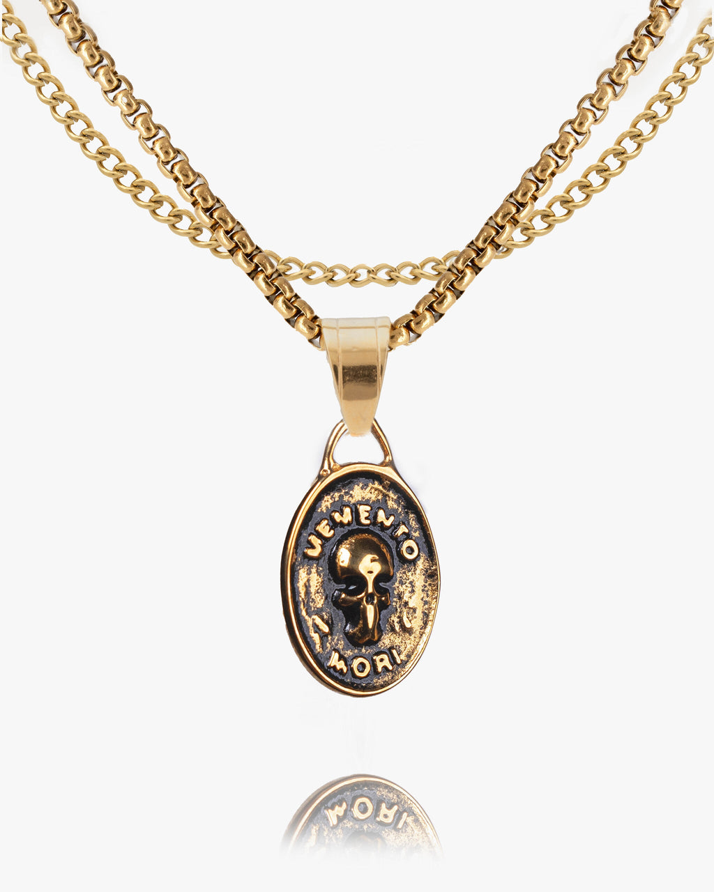 Memento Mori Skull Coin Pendant