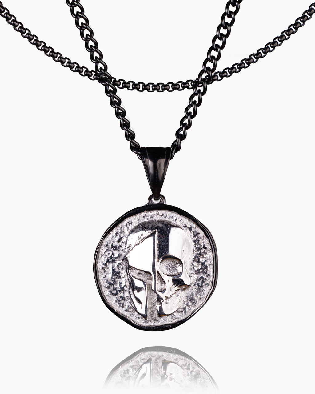 Spartan Skull Veni Vidi Vici Coin Pendant