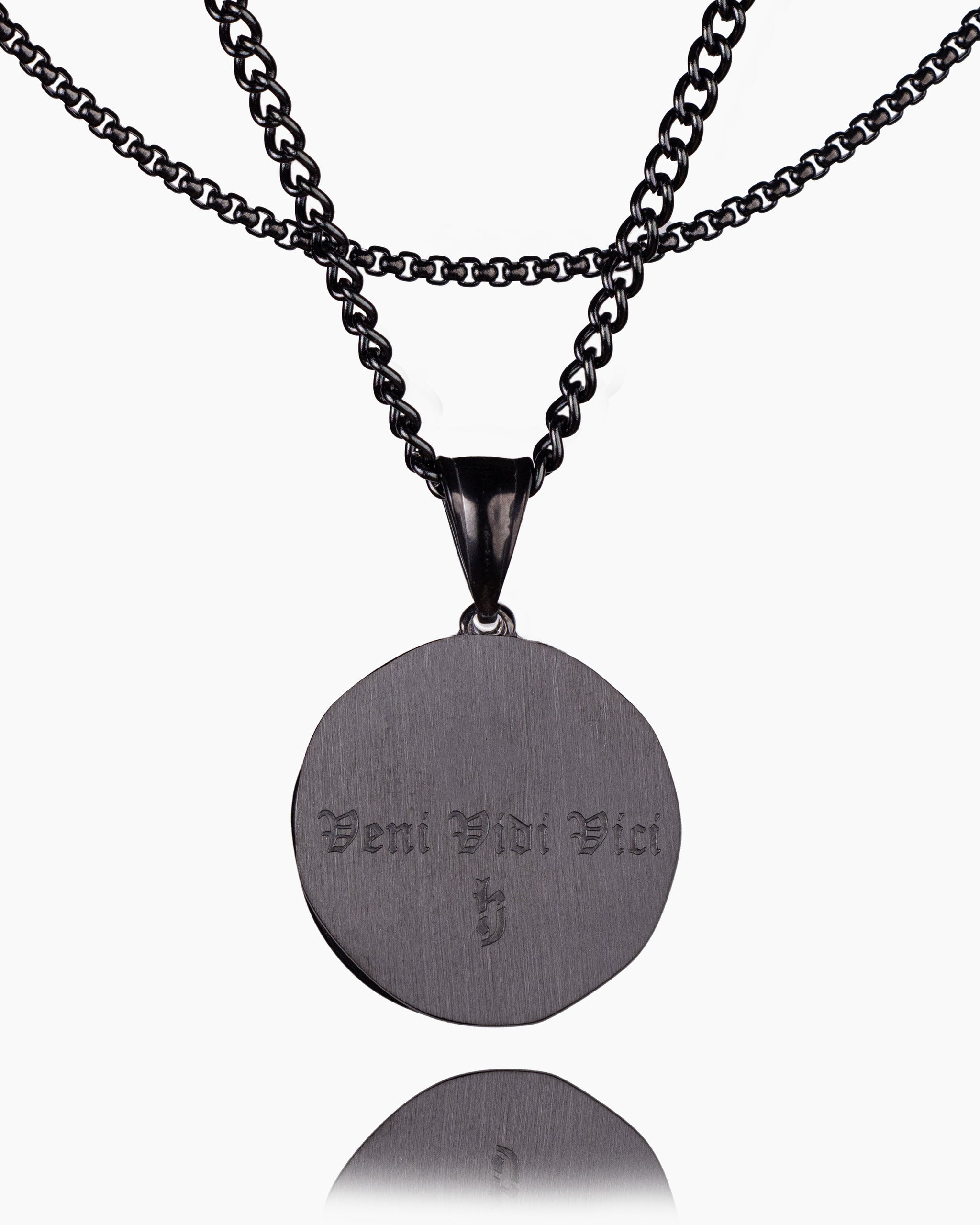 Spartan Skull Veni Vidi Vici Coin Pendant