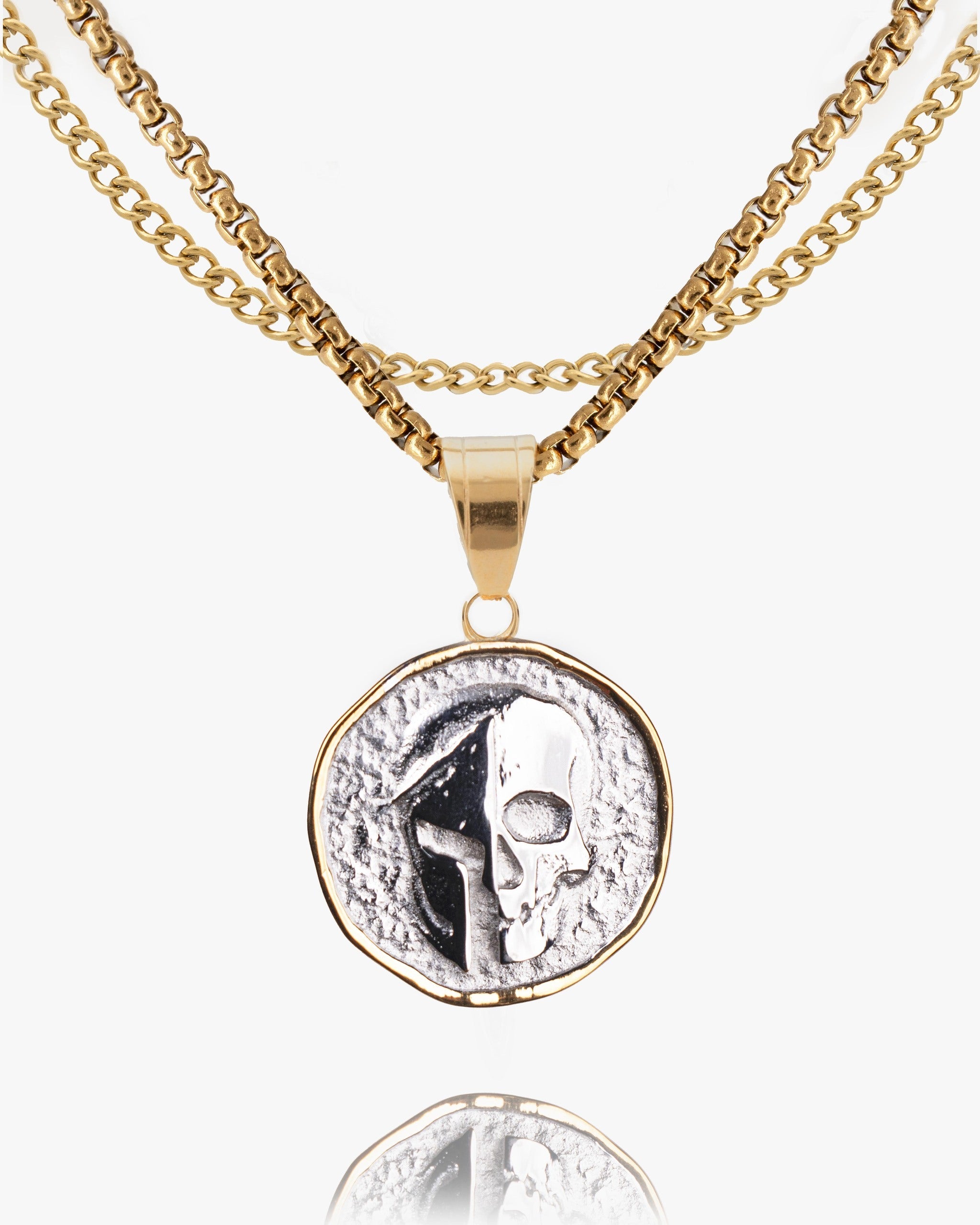 Spartan Skull Veni Vidi Vici Coin Pendant