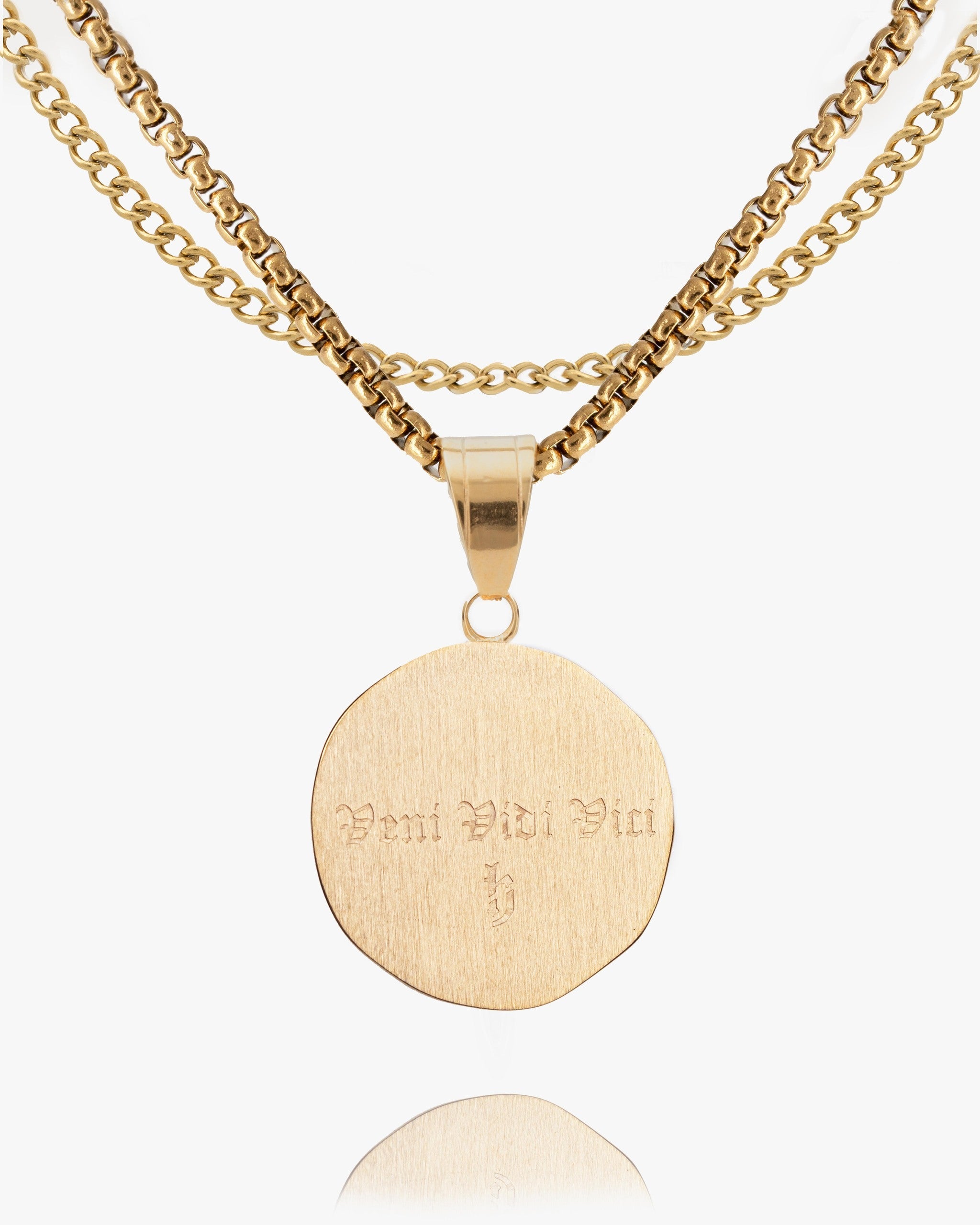 Spartan Skull Veni Vidi Vici Coin Pendant