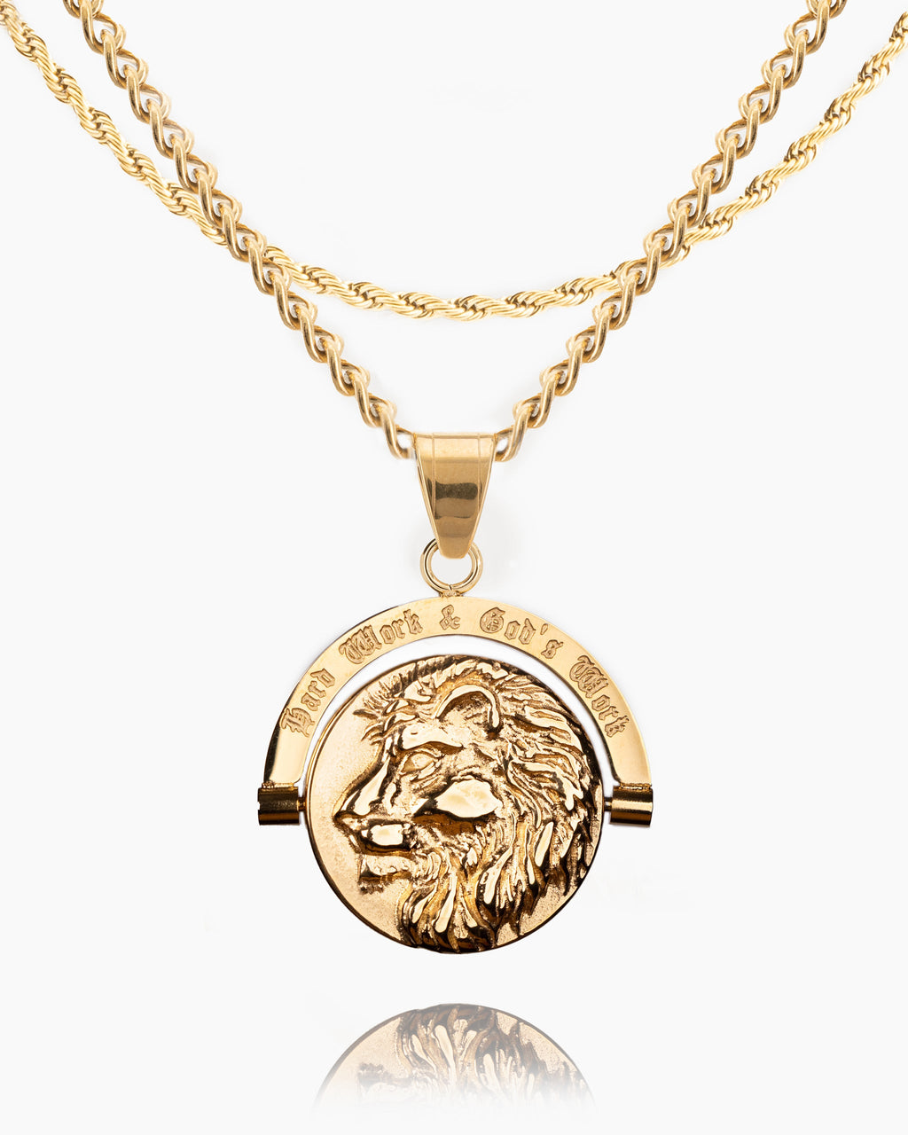 Lion's Prayer Double Sided Pendant