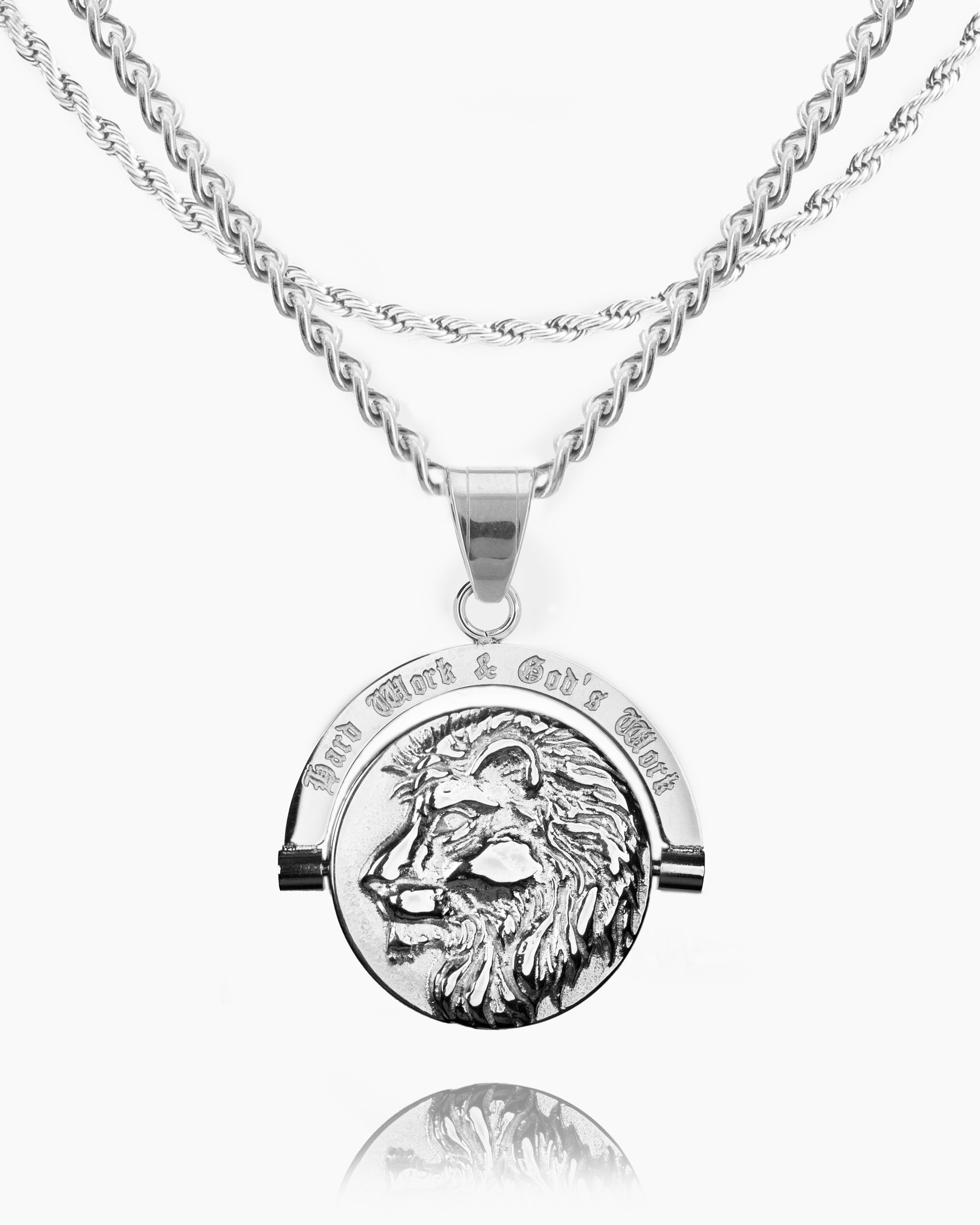 Lion's Prayer Double Sided Pendant