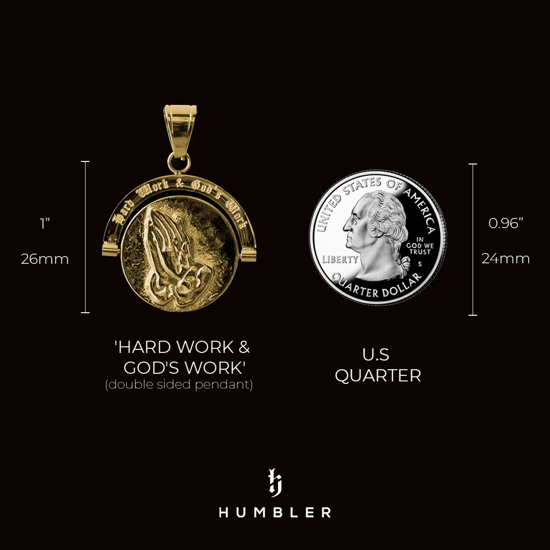 Hard Work & God's Work Double Sided Pendant