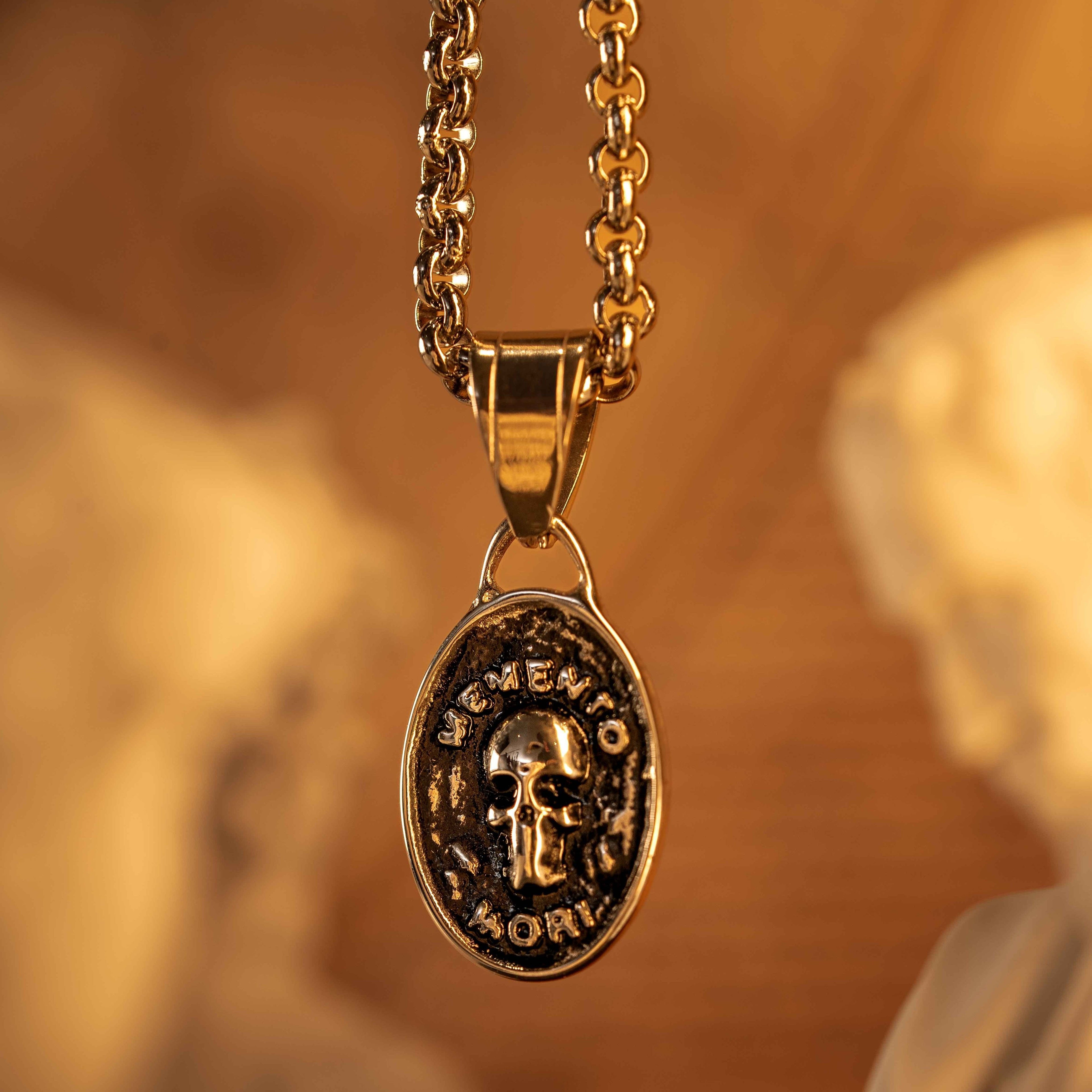Memento Mori Skull Coin Pendant