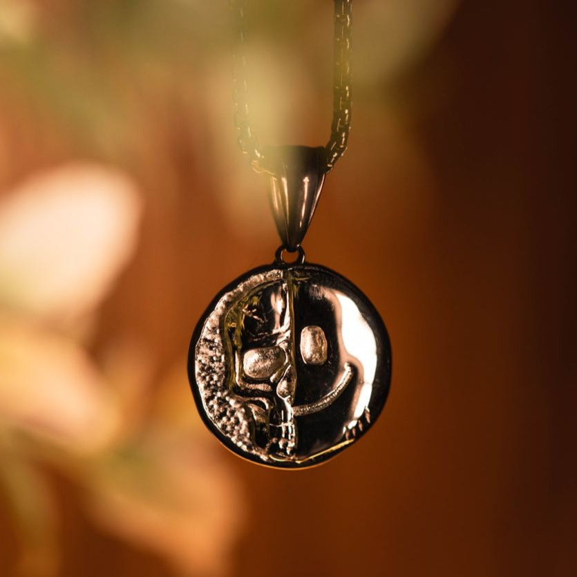 Death Smile Memento Mori Coin Pendant